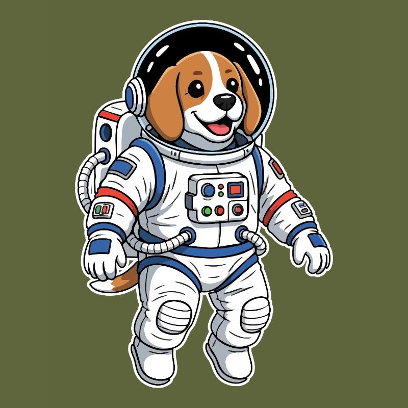 Chien Beagle Astronaute Espace Couleur