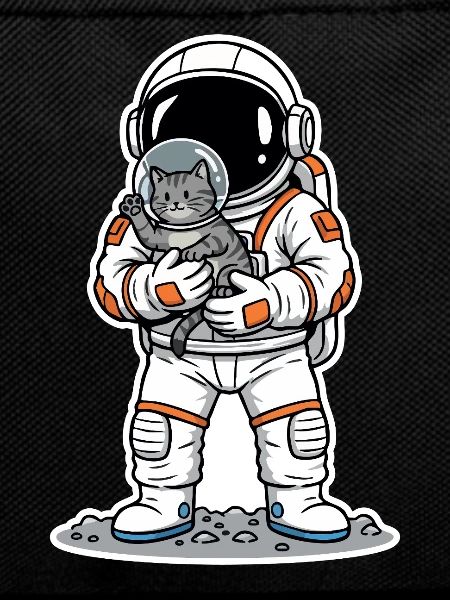Gray Cat Space Astronaut Cuddly Cute