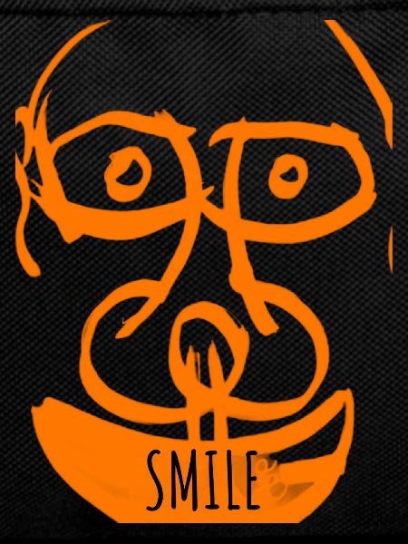 Oranges Doodle-Lächeln