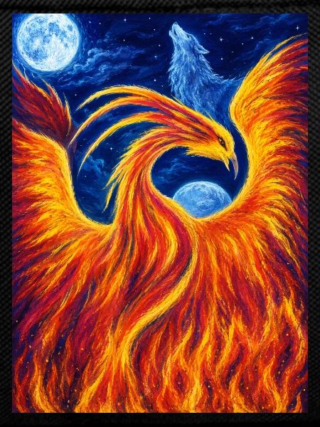 Flaming Phoenix in the Night