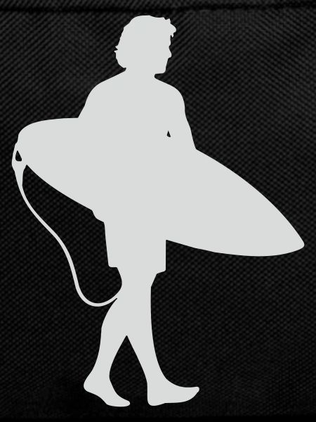 Surfer Silhouette am Surfbrett