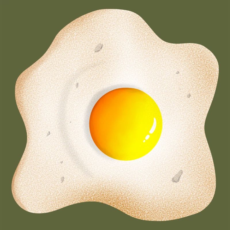 Fried fried egg with egg yolk and egg whites