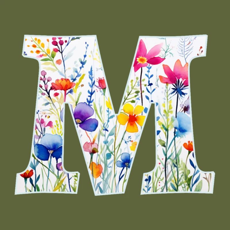 Buchstabe M, Monogramm, Tiermuster