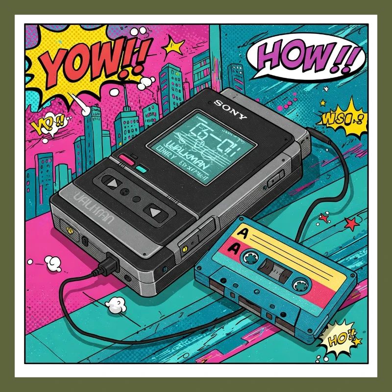 90s vibes: Walkman cult in comic look