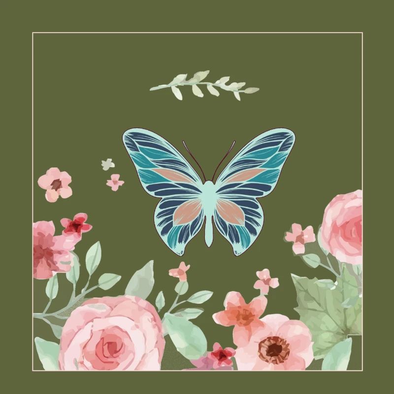 Papillon papillon fleur fleur