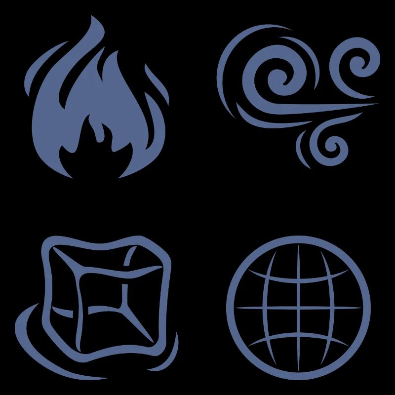 Wind, fire, earth and water