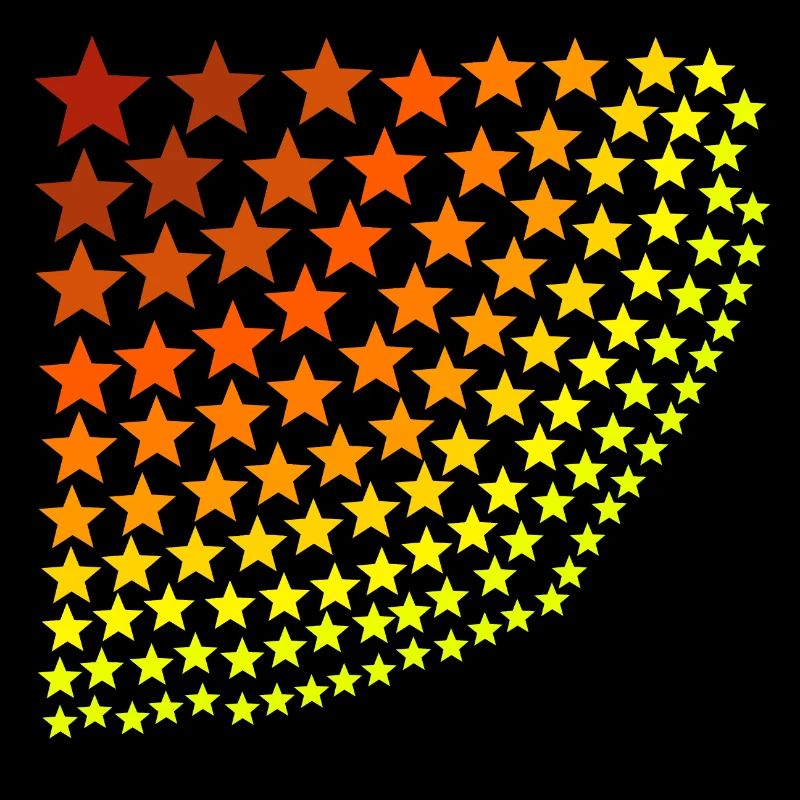 Étoiles rouge orange jaune idée cadeau