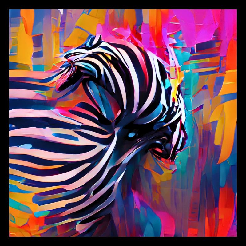 Abstract Rushing Zebra