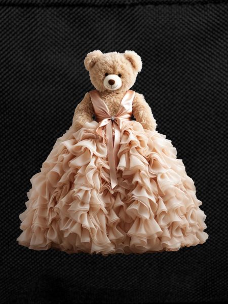 Teddy bear in wedding dress