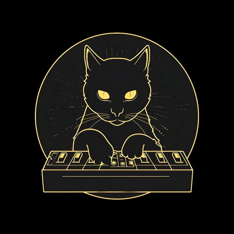 Schwarzer Synth Cat 2