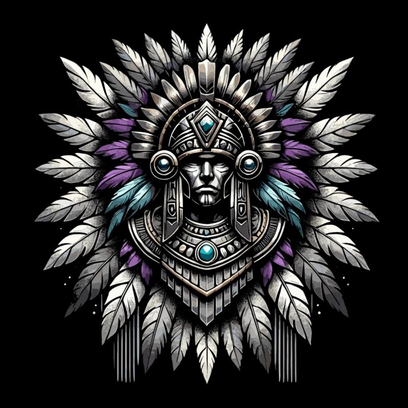 Aztekischer Krieger Mit Traditioneller