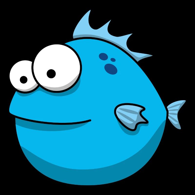Blue cartoon fish