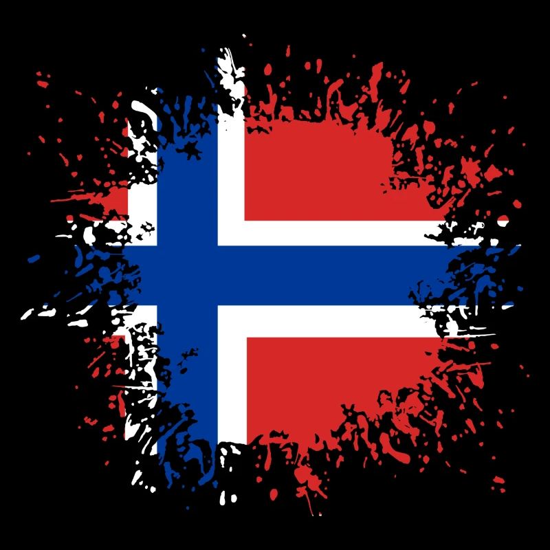 Norwegen Flagge Farbfleck Klecks Fleck Flecke