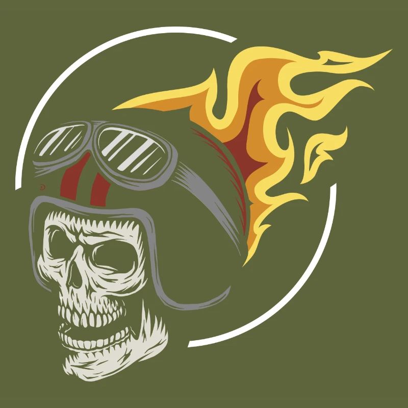 Rocker - Ghost - Fire - Skull - Biker