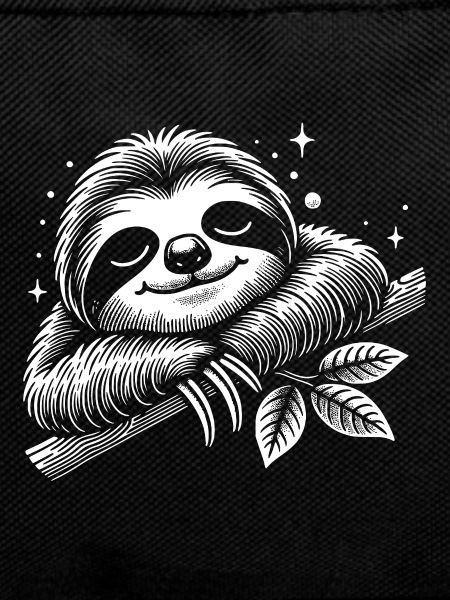 Cute sleepy sloth getting calm
