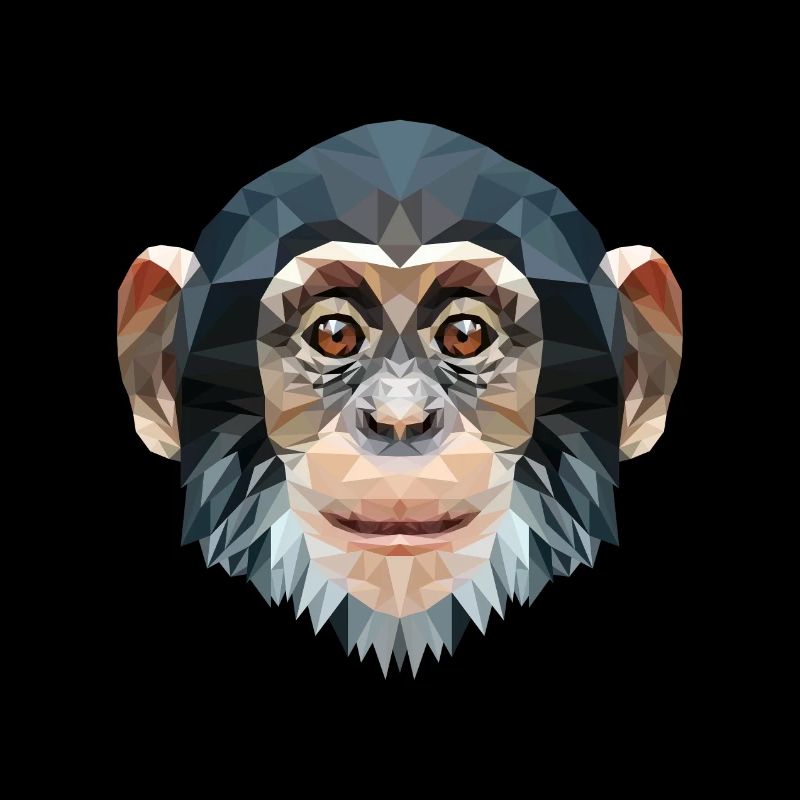 Polygon design monkey chimpanzee