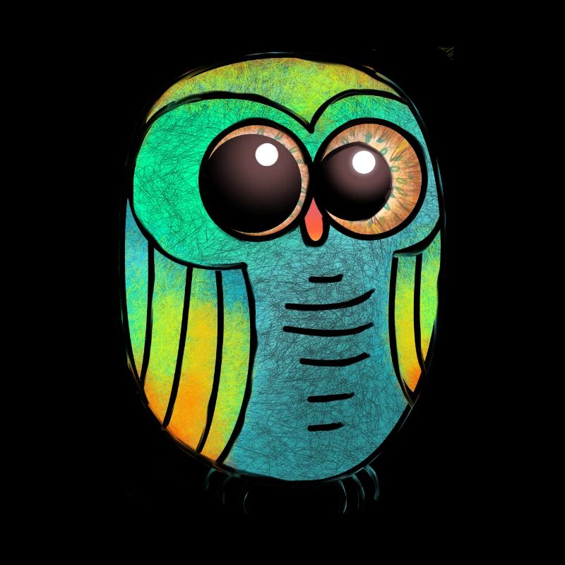 Grüne Eule Strukturierte haarige Eule / Süße Eule