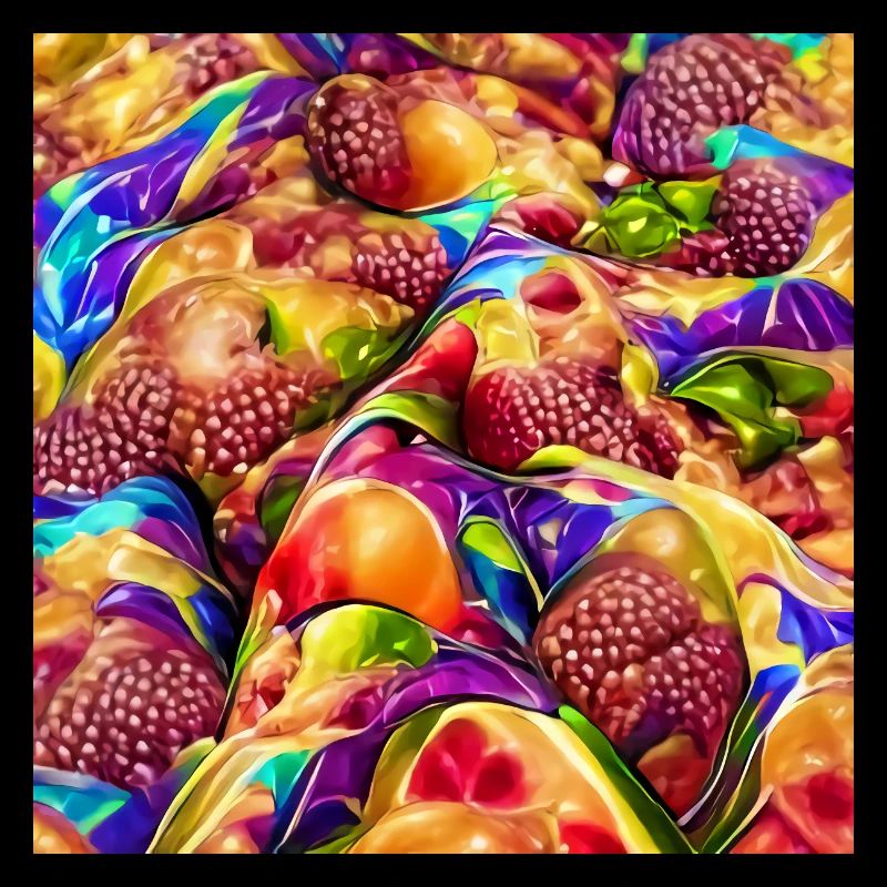 Psychedelische bunte Früchte