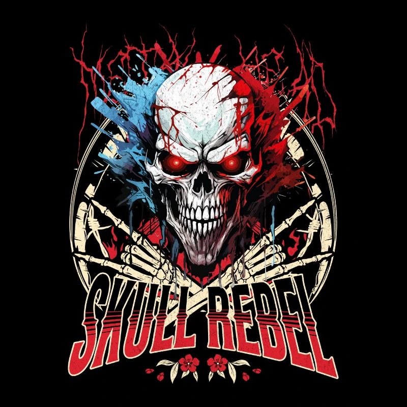 Skull Skull Skeleton Motorcycle Biker Gang