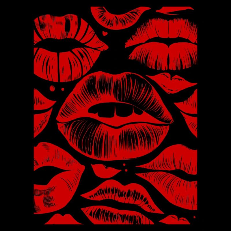 Bold Red Lips Pattern Stylish Art Sensual Lipstick