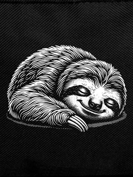 Funny sloth getting calm