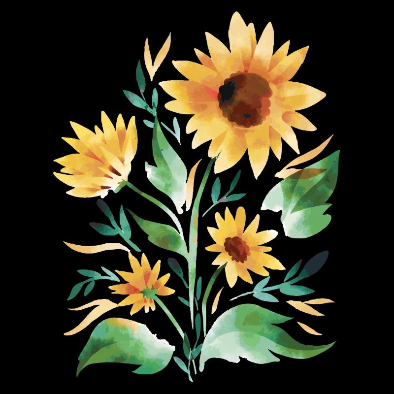 Sunflowers hand-painted