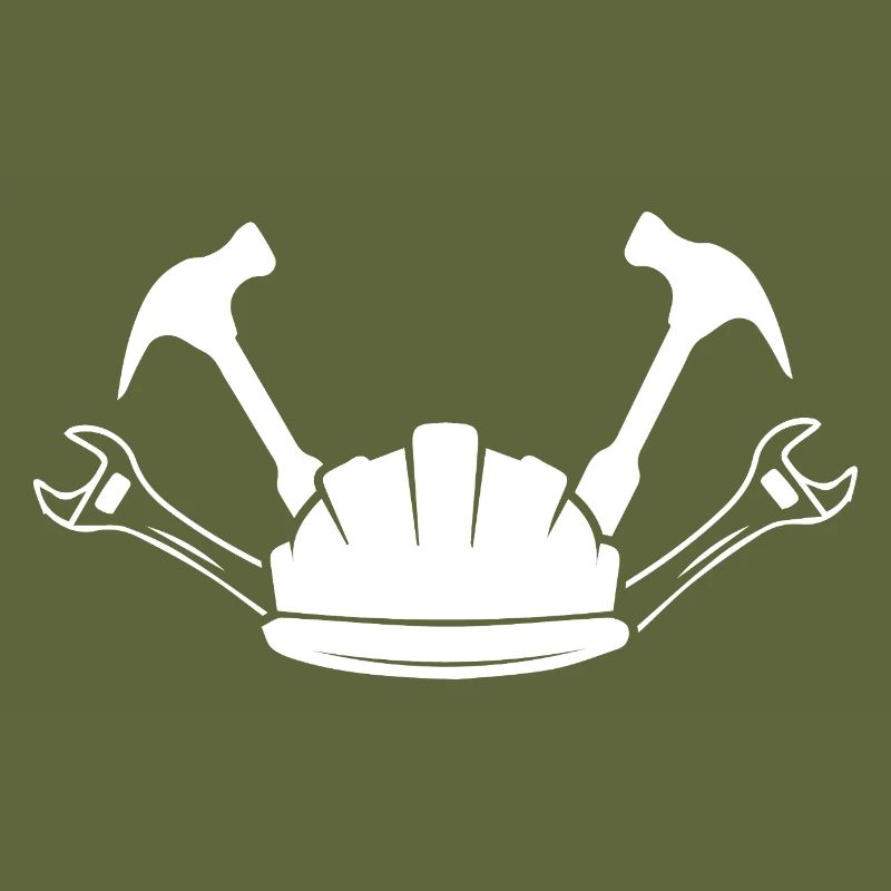 Baustelle Bauarbeiter Handwerk Helm Silhouette