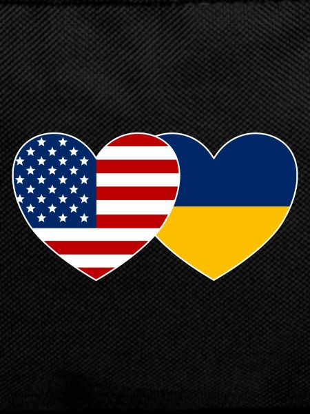 USA Ukraine Flag Heart