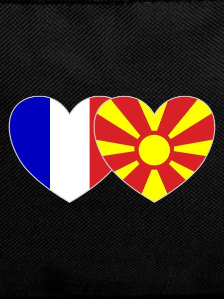 France Macedonia Flag Heart