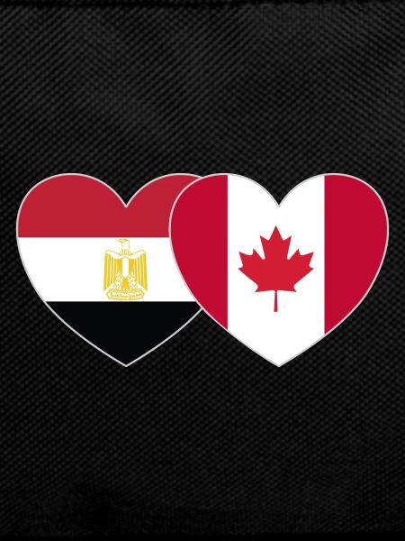 Egypt Canada Flag Heart
