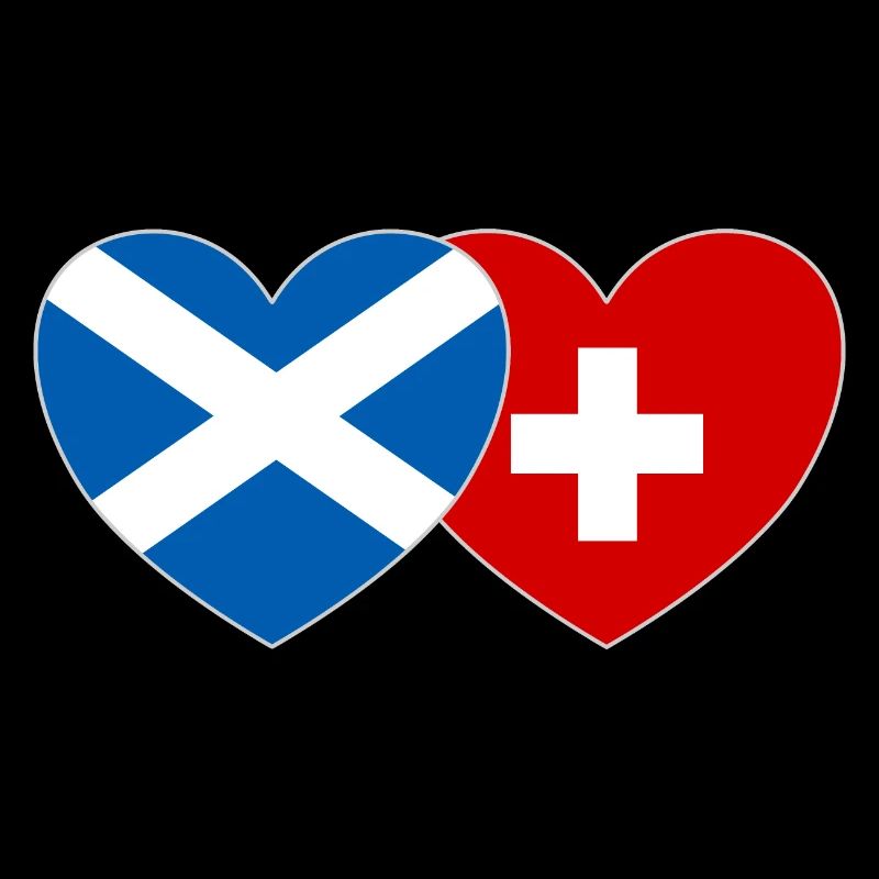 Ecosse Suisse Flag Heart