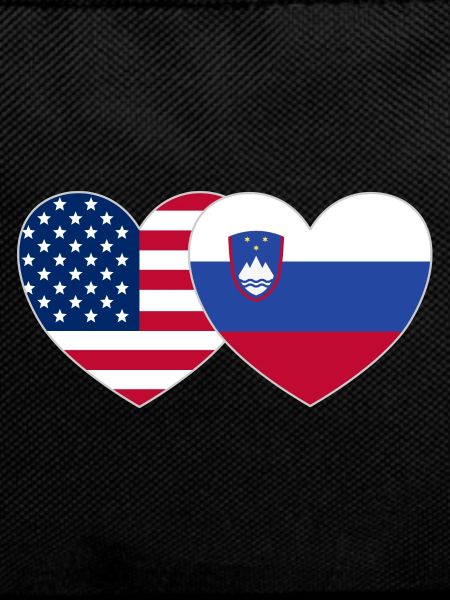 USA Slovenia Flag Heart