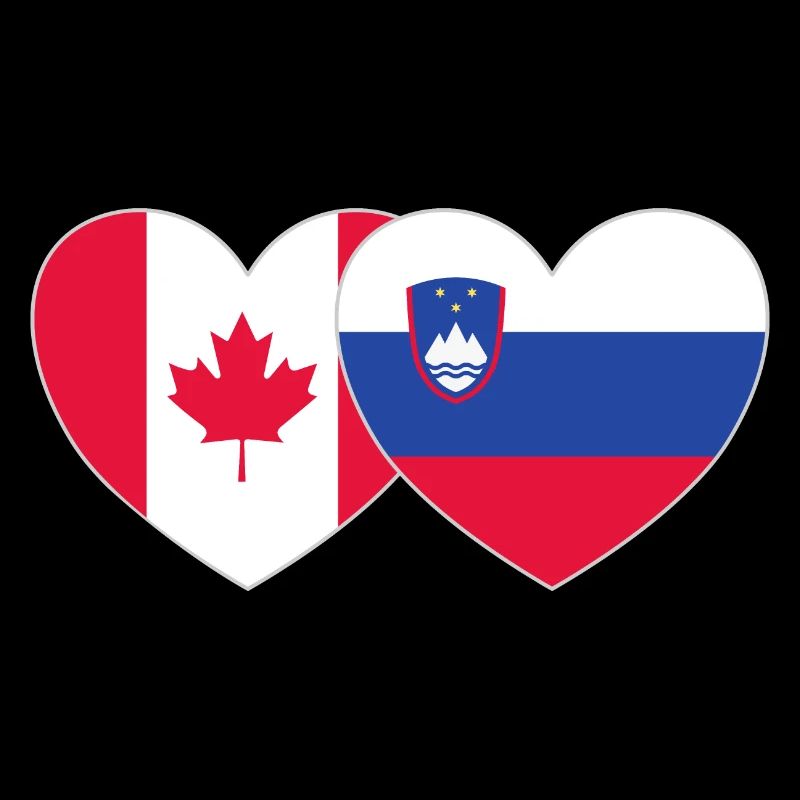 Drapeau Canada Slovénie Coeur