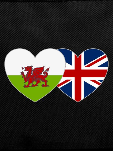 Wales England Flag Heart