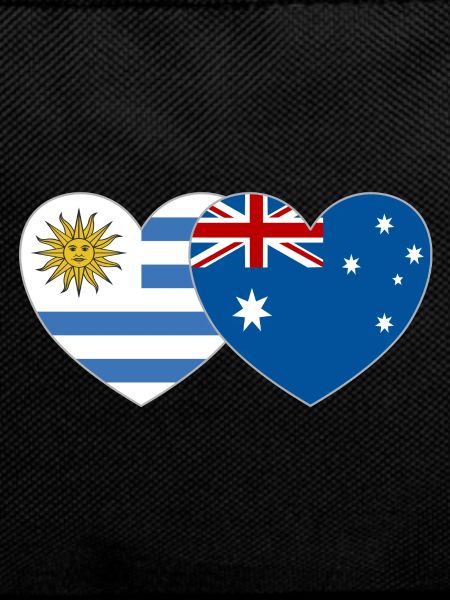 Uruguay Australia Flag Heart