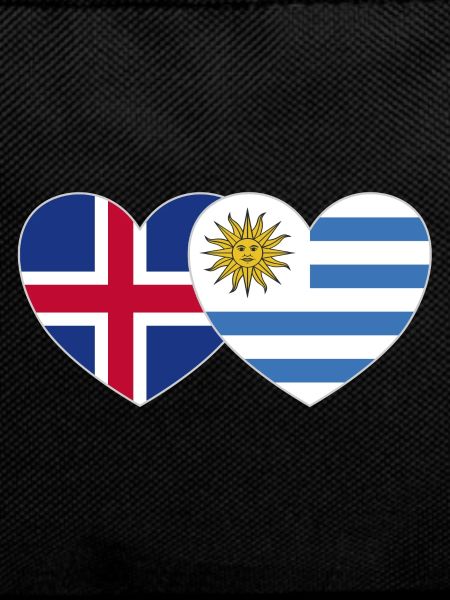 Iceland Uruguay Flag Heart