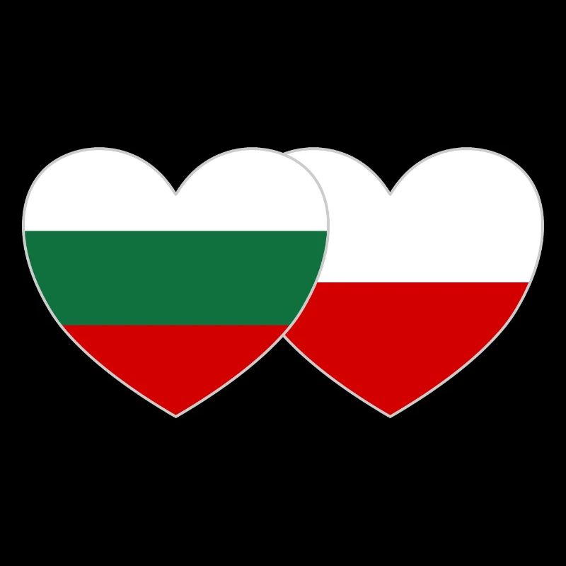 Bulgaria Poland Flag Heart