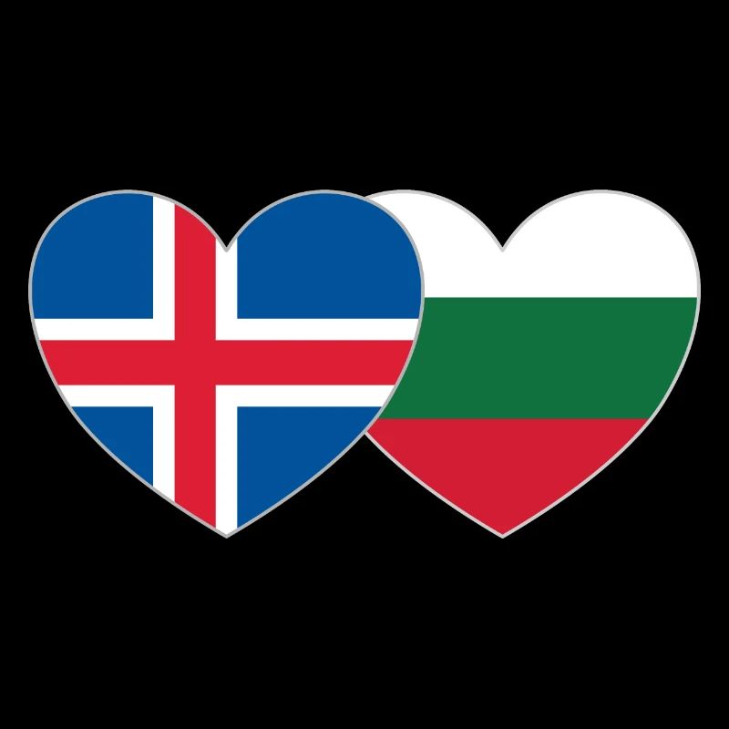 Iceland Bulgaria Flag Heart