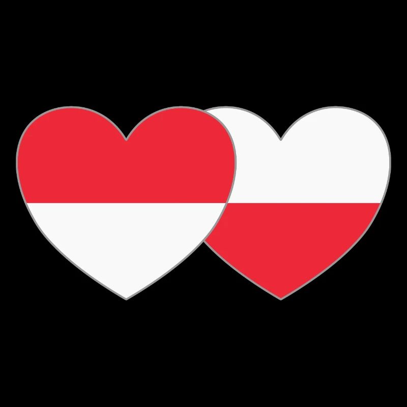 Indonesia Poland Flag Heart