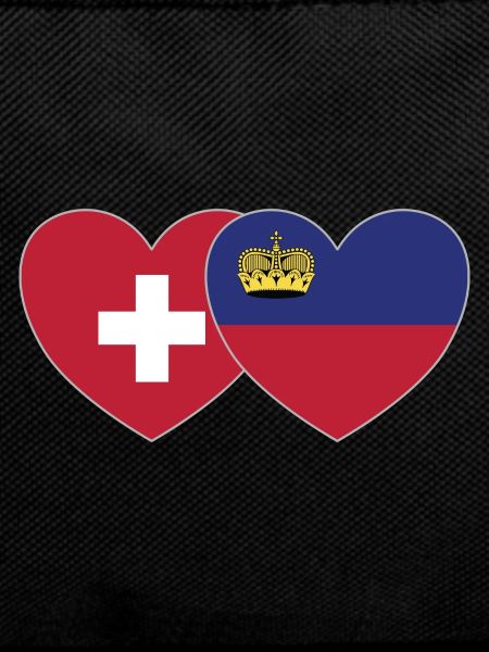 Switzerland Liechtenstein Flag Heart