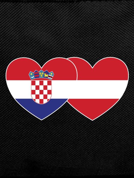 Austria Croatia Flag Heart