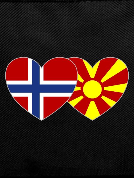 Norway Macedonia Flag Heart