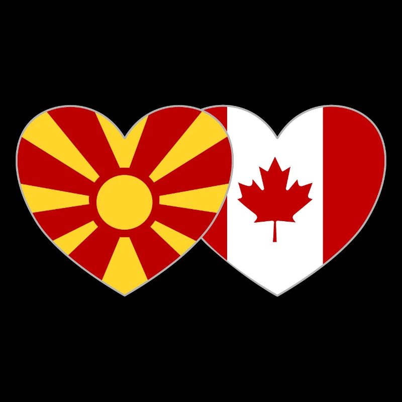 Macedonia Canada Flag Heart