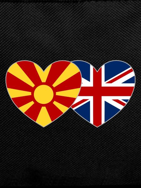 Macedonia England Flag Heart