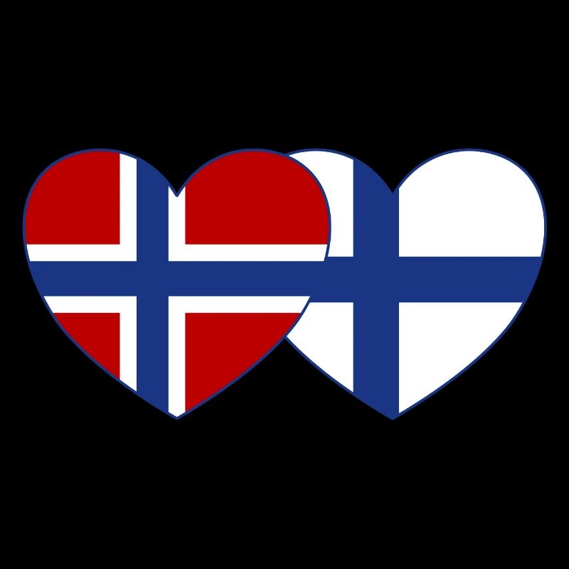 Norway Finland Flag Heart