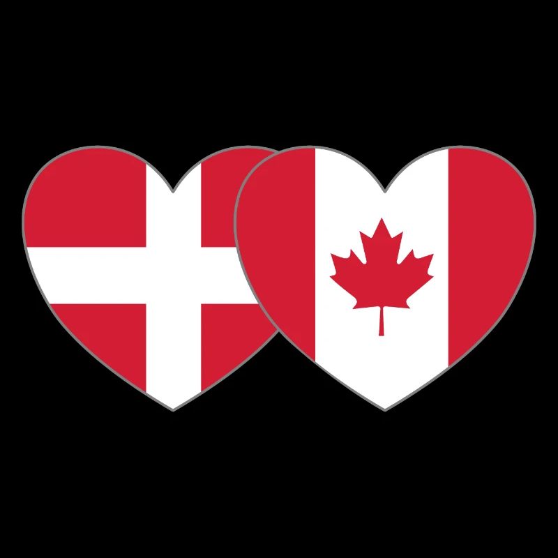 Denmark Canada Flag Heart