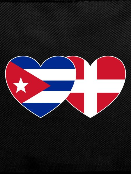Cuba Denmark Flag Heart