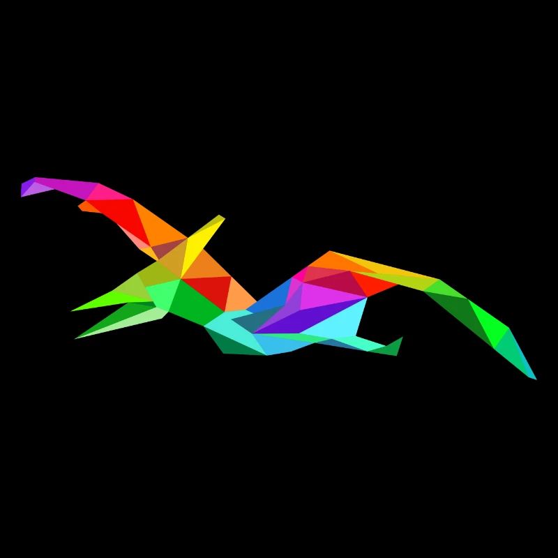 Colorful Rainbow Pteranodon Pterosaur Dino