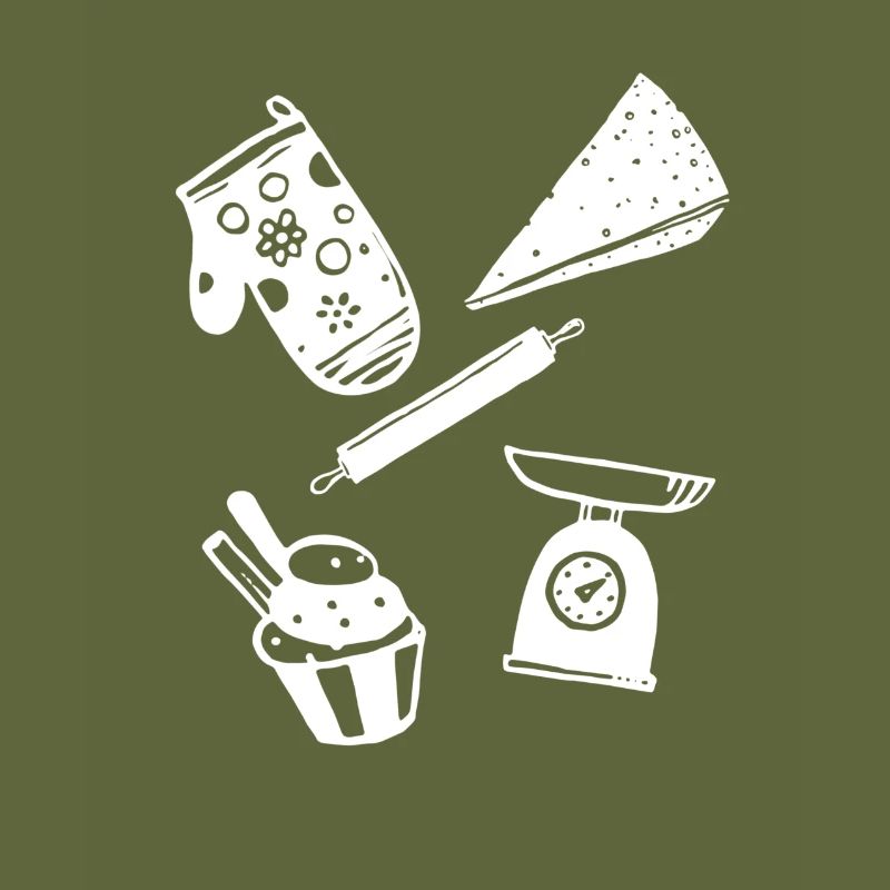 Baking with utensils white