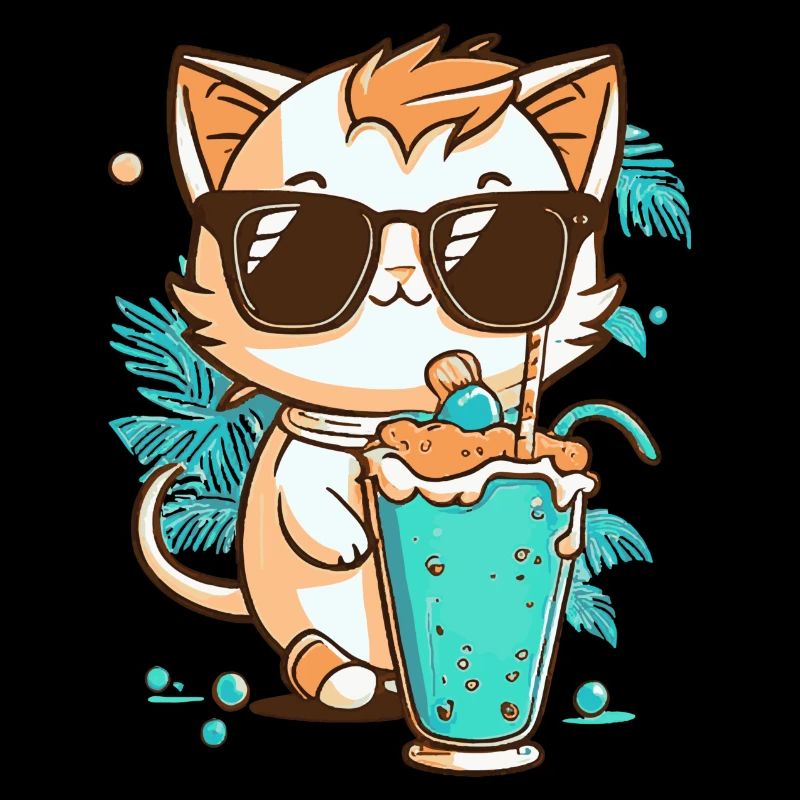 Chat en vacances d’été